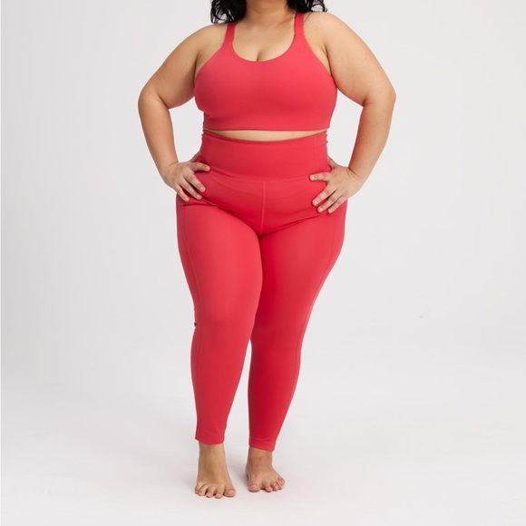 NWT Girlfriend 7/8 High Rise Compressive Leggings in Geranium - Picture 2 of 4